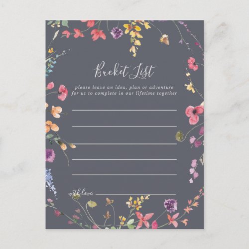 Classic Blue Wild Floral Bucket List Cards