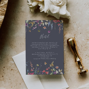 Classic Blue Wild Floral Hotel  Enclosure Card