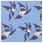 Classic Blue Willow Birds Design v2 Fabric