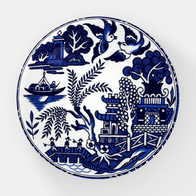 Classic Blue Willow China Design Paperweight v3 (Front)