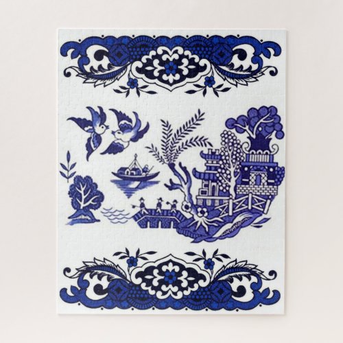 Classic Blue Willow Design Jigsaw Puzzle
