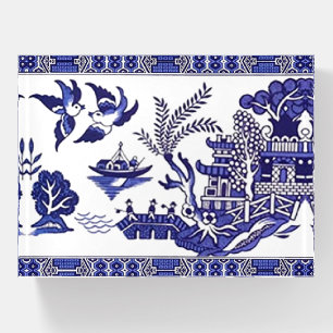 Classic Blue Willow Design Paperweight