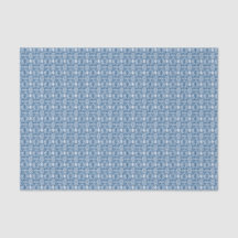 Classic Blue With White Crochet Lace Pattern