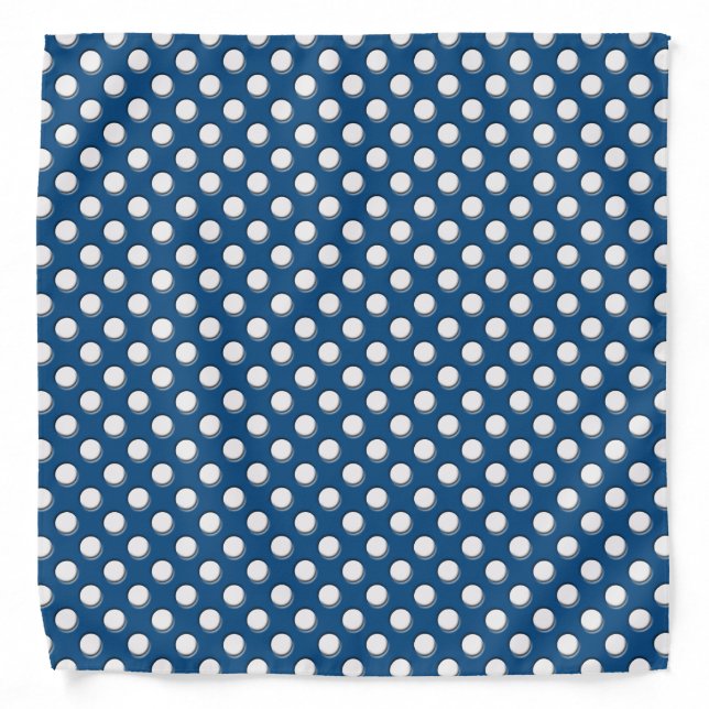 Classic Blue with White Polka Dots Bandana (Front)