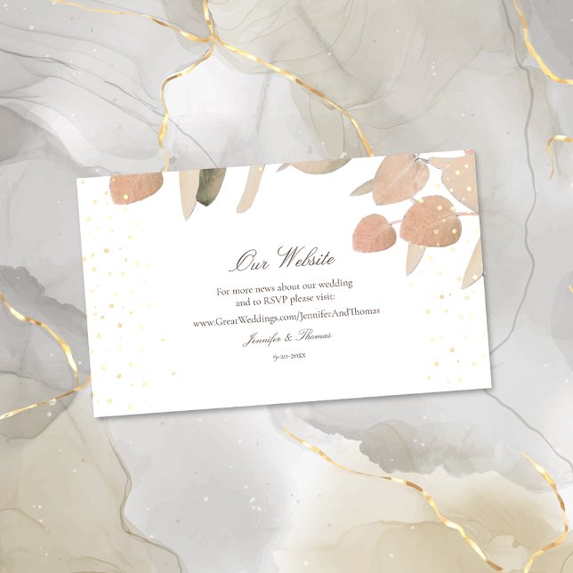 Classic Blush Eucalyptus Wedding Website Enclosure Card (Creator Uploaded)
