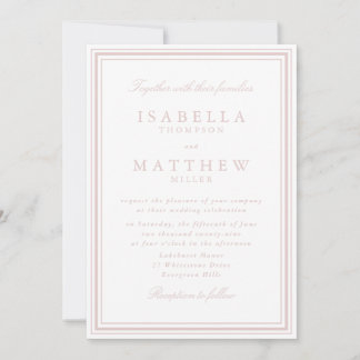 Classic Blush Frame Wedding Invitation