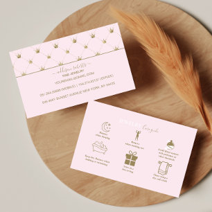 Classic Blush Gold Crown Jewelry Care  Business Card