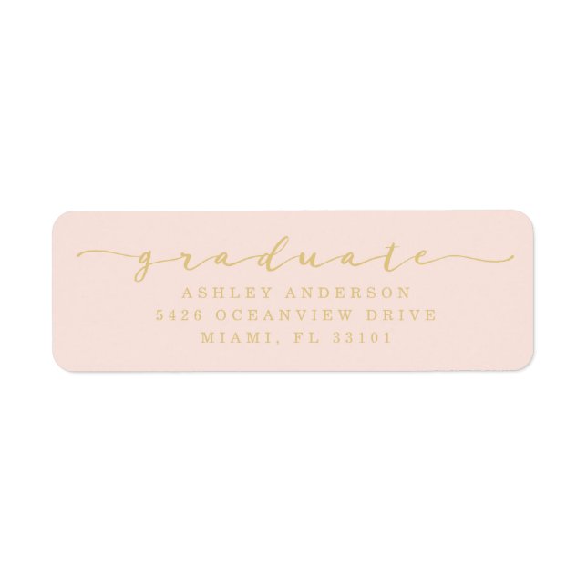 Classic Blush Graduation Address Labels (Front)