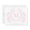 Classic Blush Pink Floral Crest Monogram