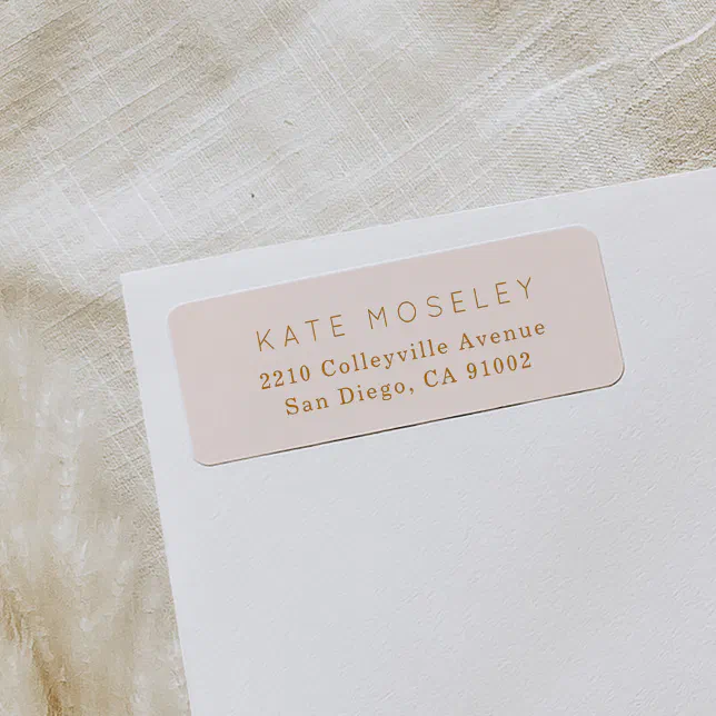 Modern Handwritten Name Blush Pink Return Address Label