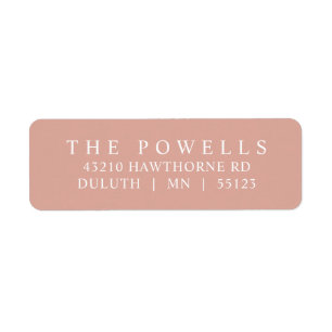 Classic Blush Pink Rose Minimalist Return Address  Label
