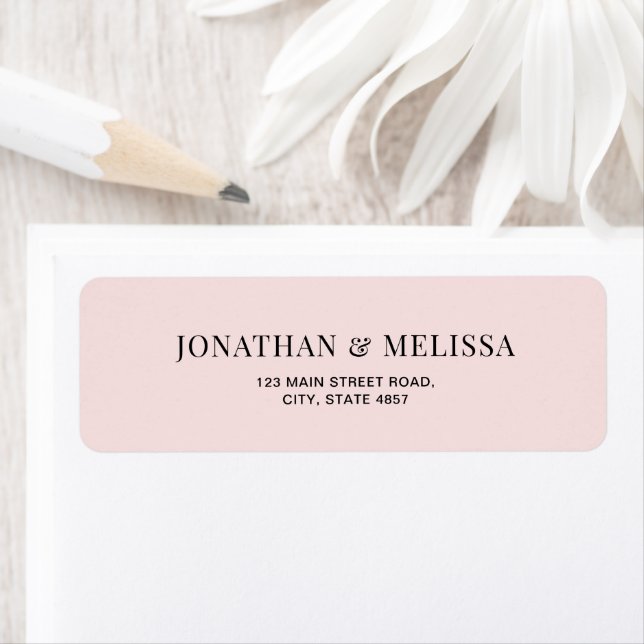 Classic Blush Pink Typography Wedding Address Label (Insitu)
