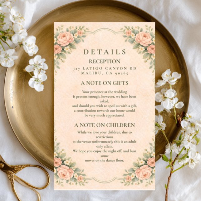 Classic Blush Rose Arch Wedding Enclosure Card (Creator Uploaded)