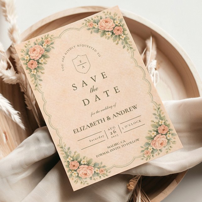 Classic Blush Rose Arch Wedding Save The Date (Creator Uploaded)