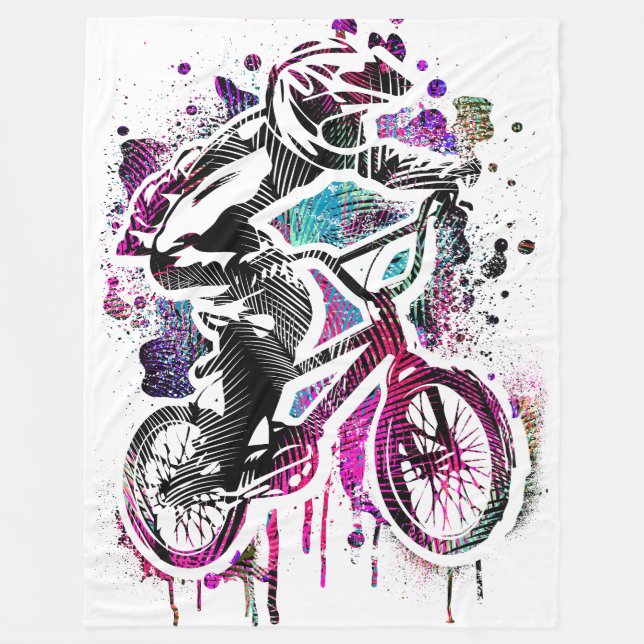 Classic Bmx Bike - Bmx Freestyle - Bmx Fleece Blan (Front)