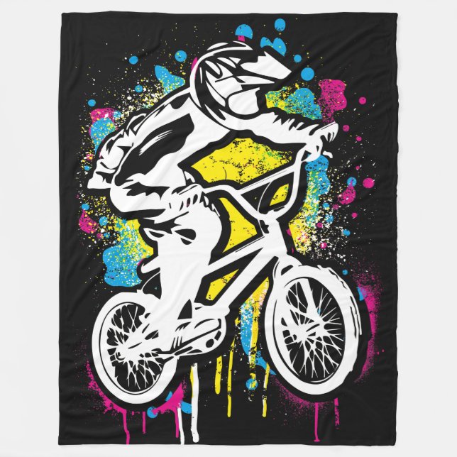 Classic Bmx Bike - Bmx Freestyle - Bmx Fleece Blanket (Front)
