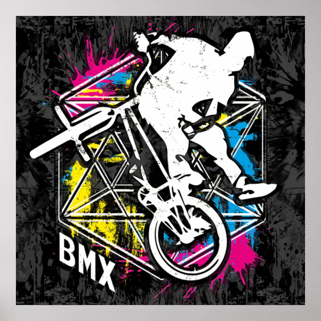Classic Bmx Bike - Bmx Freestyle Bmx Poster Print | Zazzle