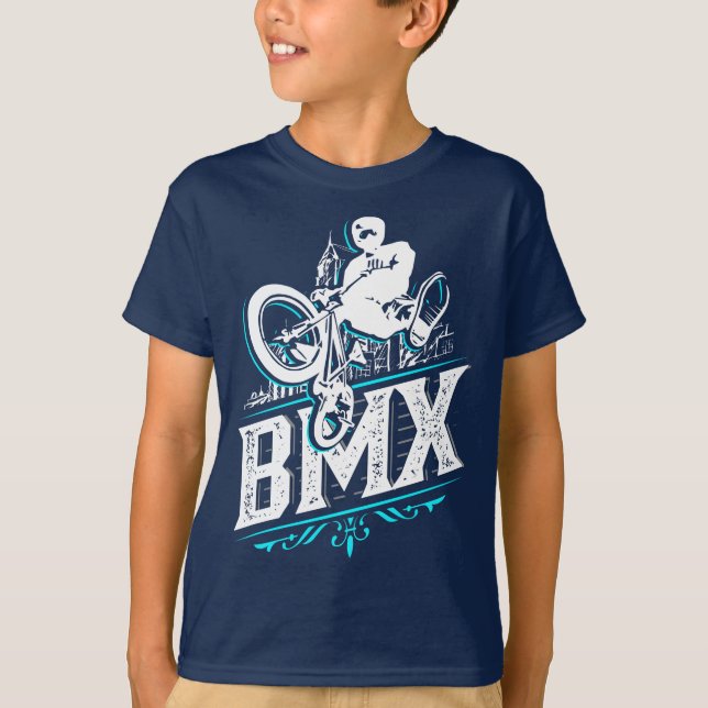 Classic Bmx T-Shirt - Bmx Bike - Skyline Bmx Shirt (Front)