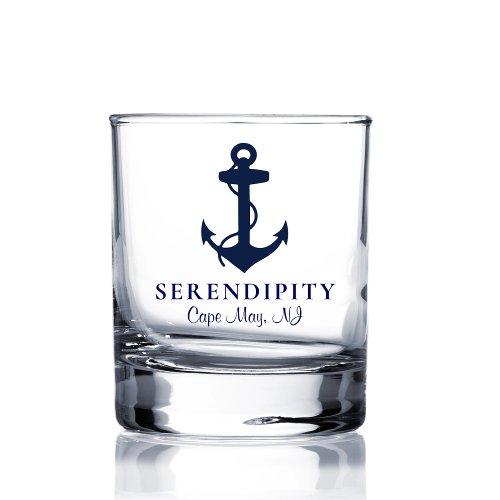 Classic Boat Anchor Logo Whiskey Glass