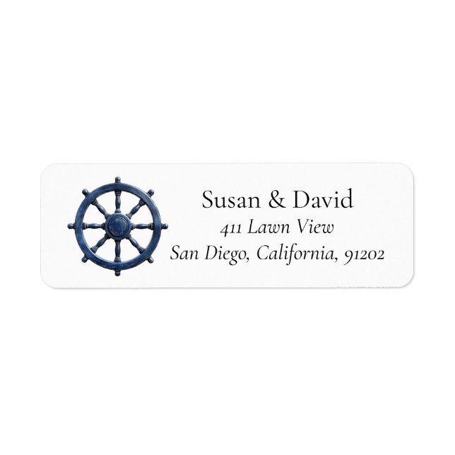 Classic Boat Steering Wheel Label (Front)
