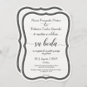 CLASSIC BODA Editable Spanish wedding invitation (Front/Back)
