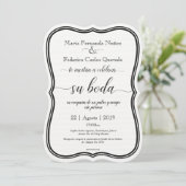 CLASSIC BODA Editable Spanish wedding invitation (Standing Front)