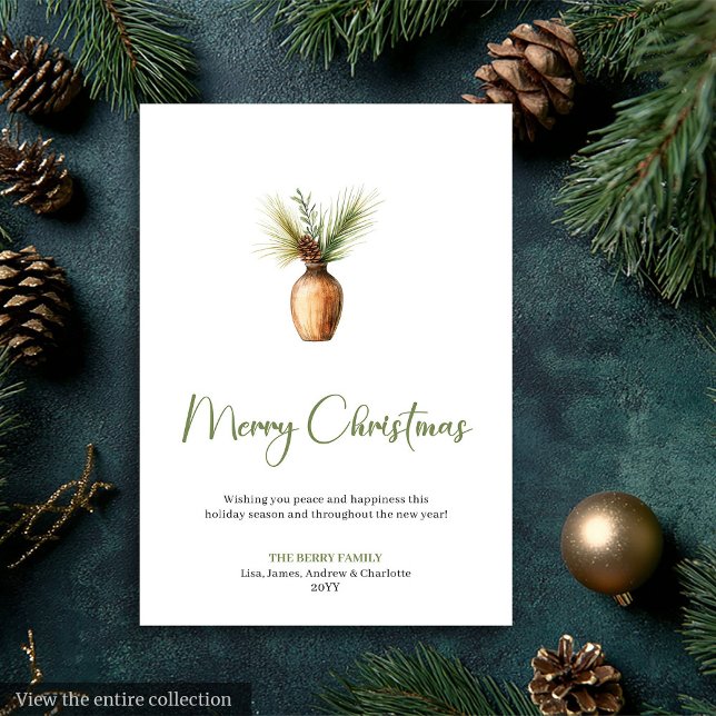 Classic Bohemian Botanical Earthy Holiday Greeting (Classic Bohemian Botanical Earthy Holiday Greeting)
