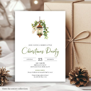 Classic Bohemian Earthy Watercolor Christmas Party Invitation