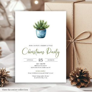 Classic Bohemian Earthy Watercolor Christmas Party Invitation