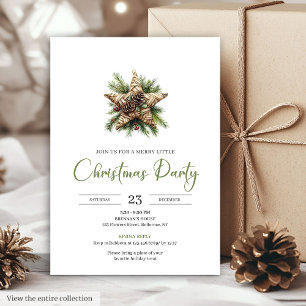 Classic Bohemian Neutral Botanical Holiday Dinner Invitation