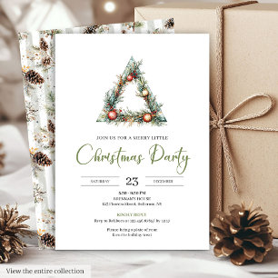 Classic Bohemian Watercolor Botanical Christmas Invitation
