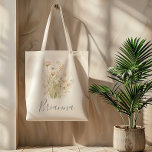 Classic Boho Blush Wildflower Bridesmaid Tote Bag<br><div class="desc">This classic boho blush wildflower bridesmaid tote bag is the perfect wedding gift to present your bridesmaids and maid of honor for a modern wedding. The design showcases graceful and elegant watercolor hand-designed blush,  pink,  multicolor wildflowers neatly arranged into attractive bouquets.</div>