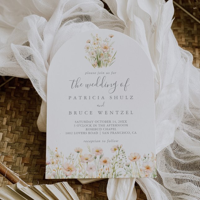 Classic Boho Blush Wildflower The Wedding Of Invitation (Creator Uploaded)