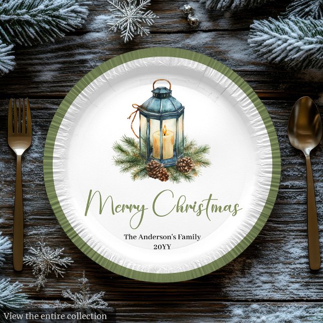 Classic Boho Christmas Lantern in Earthy Colors Paper Plates (Classic Boho Christmas Lantern in Earthy Colors

)