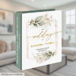 Classic Boho Eucalyptus Wedding Memory Keepsake 3 Ring Binder<br><div class="desc">✅ For matching items search #197W in my collections ✅ Preserve the memories of your special day with this elegant wedding memory album featuring minimalist watercolor eucalyptus greenery and shimmering gold leaves. Perfect as a wedding guest book, photo album, or keepsake binder, this customizable design blends modern simplicity with timeless...</div>