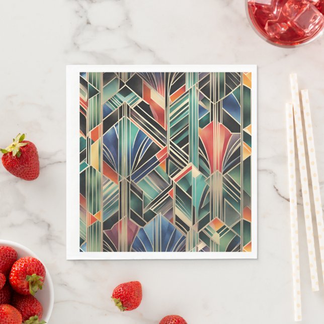 Classic Boho Jazzy Geometric  Elegant Design Napkins (Insitu)