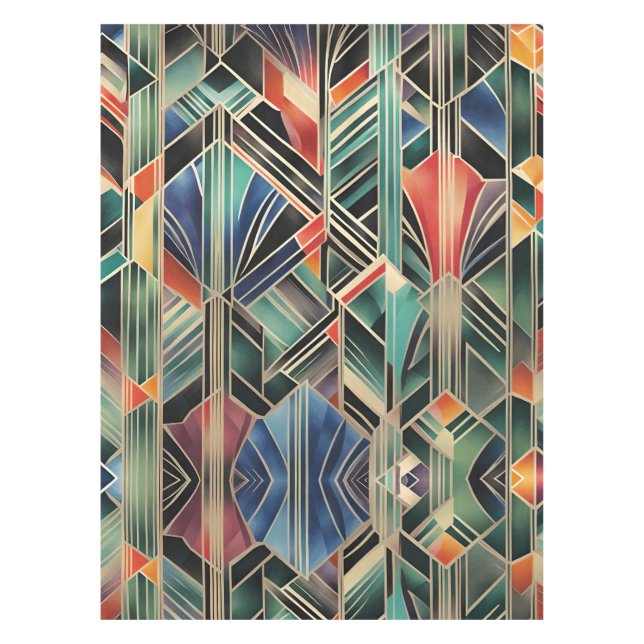 Classic Boho Jazzy Geometric  Elegant Design Tablecloth (Front)