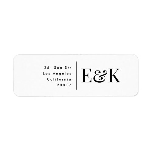 Classic Bold Big Monogram Elegant Return Address Label