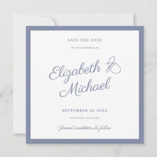 Classic Bold Border Square Save the Date Flat Card