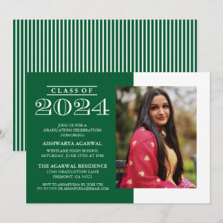 CLASSIC BOLD CLASS OF 2024 GRADUATION INVITATION