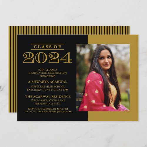 CLASSIC BOLD CLASS OF 2024 GRADUATION INVITATION