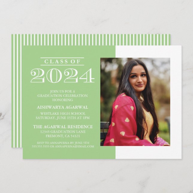 CLASSIC BOLD CLASS OF 2024 GRADUATION INVITATION (Front/Back)