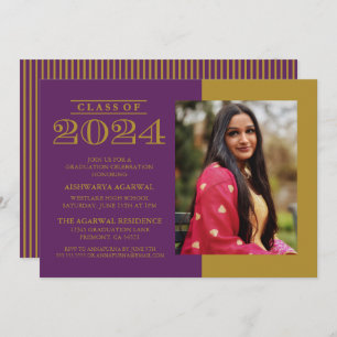 CLASSIC BOLD CLASS OF 2024 GRADUATION INVITATION
