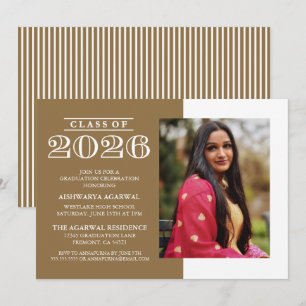 CLASSIC BOLD CLASS OF 2026 GRADUATION INVITATION