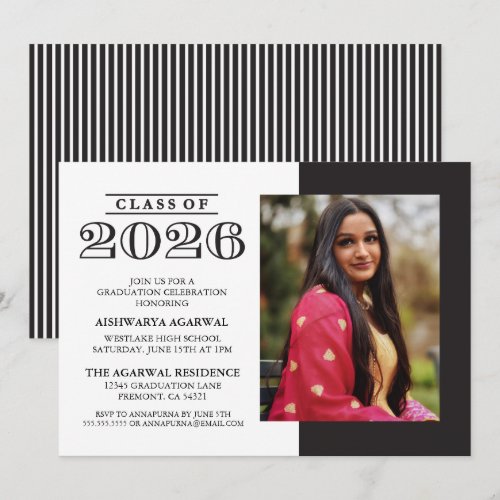 CLASSIC BOLD CLASS OF 2026 GRADUATION INVITATION