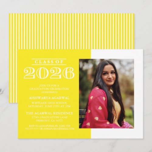 CLASSIC BOLD CLASS OF 2026 GRADUATION INVITATION