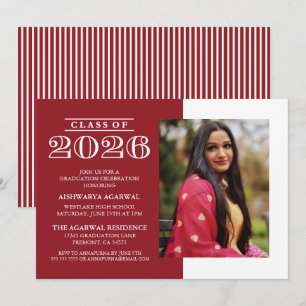 CLASSIC BOLD CLASS OF 2026 GRADUATION INVITATION
