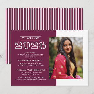 CLASSIC BOLD CLASS OF 2026 GRADUATION INVITATION