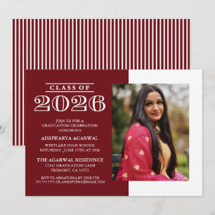 CLASSIC BOLD CLASS OF 2026 GRADUATION INVITATION
