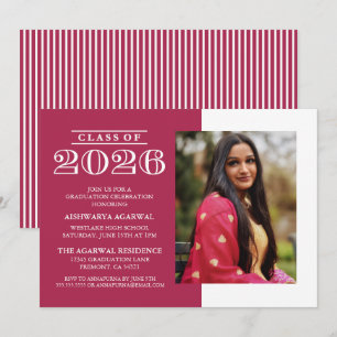 CLASSIC BOLD CLASS OF 2026 GRADUATION INVITATION